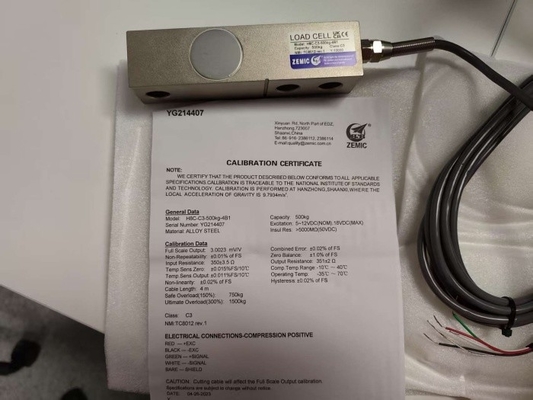 IP67 Ściarek zemic H8C-500kg Ładowanie komórki stopu stalowego platformy czujników C3 czujników ważenia